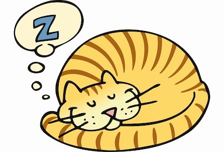 Orange cat with stripes is curled up taking a nap. This is a vector image in RGB format Photographie de stock - Aubaine LD & Abonnement, Code: 400-04582505