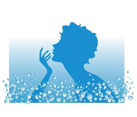 Silhouette of a lady in water beauty procedure Stock Photo - Budget Royalty-Free & Subscription, Code: 400-04582880