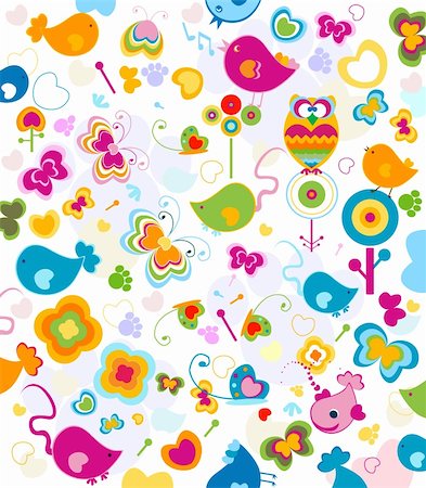 simsearch:400-04666588,k - animals seamless pattern, design fir kids Stock Photo - Budget Royalty-Free & Subscription, Code: 400-04583226