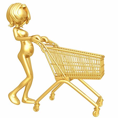 parents shopping trolley - A Concept And Presentation Figure In 3D Stock Photo - Budget Royalty-Free & Subscription, Code: 400-04583379