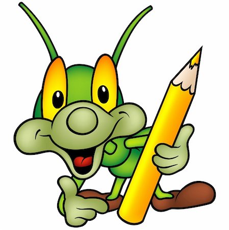 simsearch:400-04163224,k - Happy Green Bug 05 - bug as painter, cartoon illustration as vector Stock Photo - Budget Royalty-Free & Subscription, Code: 400-04583511