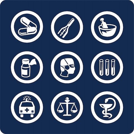 Medicine and Health 9 vector icons (set 6, part 1) Stock Photo - Budget Royalty-Free & Subscription, Code: 400-04583524