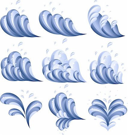 simsearch:400-04583692,k - Waves icon set, isolated on white, eps 8 format Photographie de stock - Aubaine LD & Abonnement, Code: 400-04583692