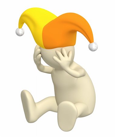 dunce cap - Upset 3d  harlequin, keeping for a head Stock Photo - Budget Royalty-Free & Subscription, Code: 400-04583909