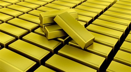 simsearch:400-04715746,k - 3d render of gold bullion bars Stock Photo - Budget Royalty-Free & Subscription, Code: 400-04594022