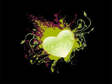 simsearch:400-04593119,k - green heart with black backdrop, illustration wallpaper Stock Photo - Budget Royalty-Free & Subscription, Code: 400-04594234