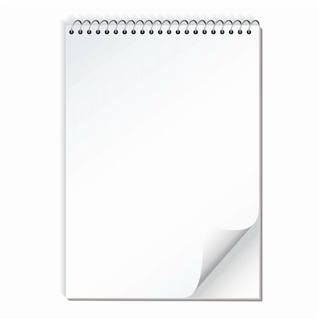 simsearch:400-04663106,k - Spiral bound illustrated note pad with realistic shadow and page curl Stock Photo - Budget Royalty-Free & Subscription, Code: 400-04594315