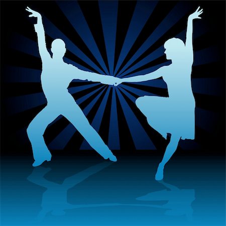 Blue Latino Dance - detailed colored illustration as vector Stock Photo - Budget Royalty-Free & Subscription, Code: 400-04594818