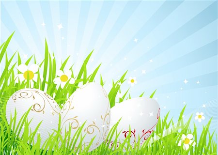 Easter eggs on the spring  meadow Stock Photo - Budget Royalty-Free & Subscription, Code: 400-04595364