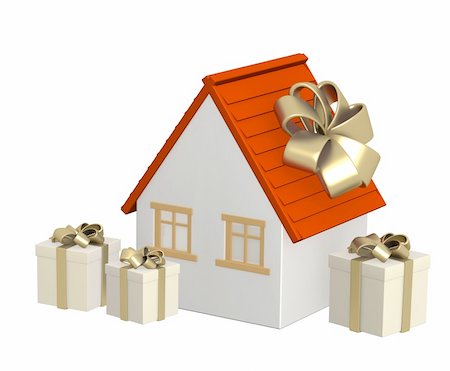 simsearch:400-04526804,k - Conceptual image - the house in gift packing Stockbilder - Microstock & Abonnement, Bildnummer: 400-04595641