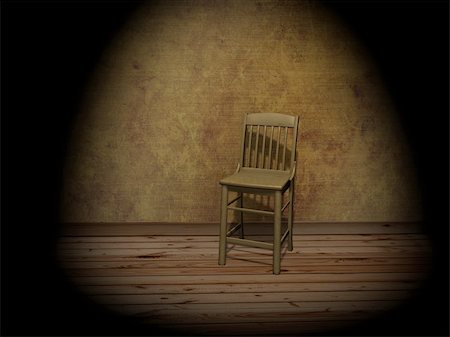 Chair in empty room, illuminated by a projector Stock Photo - Budget Royalty-Free & Subscription, Code: 400-04595642