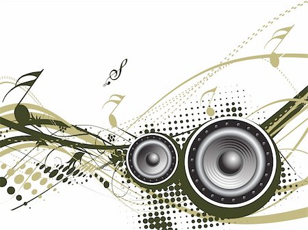 simsearch:400-05183914,k - Music notes with halftone wave lien background Fotografie stock - Microstock e Abbonamento, Codice: 400-04596045