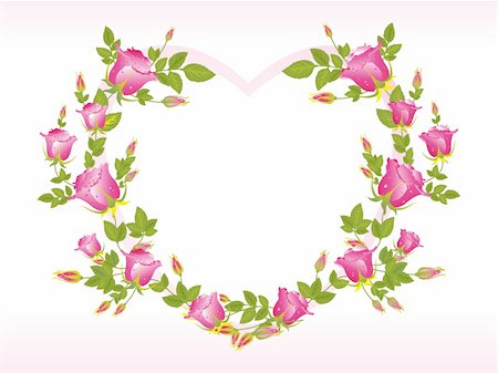 simsearch:400-04600780,k - romantic pink rose design heart shape frame Stock Photo - Budget Royalty-Free & Subscription, Code: 400-04596380