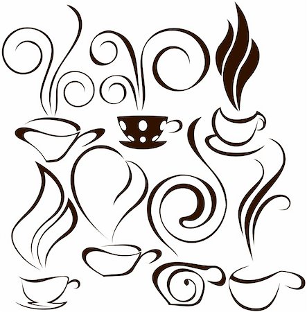 splash coffee - coofee cup icons 2 Stock Photo - Budget Royalty-Free & Subscription, Code: 400-04596432