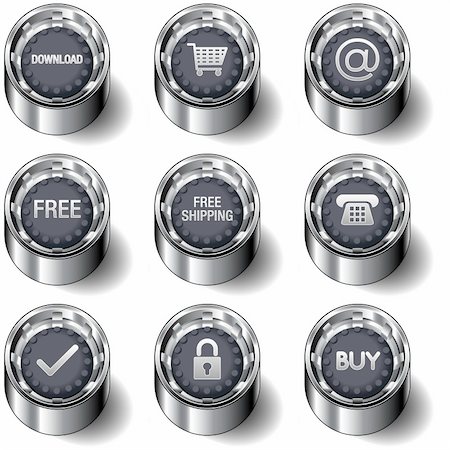 simsearch:400-05742513,k - E-commerce and online store icons on modern rubber vector button set Stock Photo - Budget Royalty-Free & Subscription, Code: 400-04596618