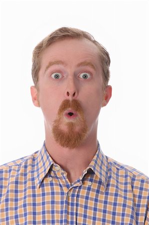 failure humour - Portrait of amazed man on white background Stock Photo - Budget Royalty-Free & Subscription, Code: 400-04596778