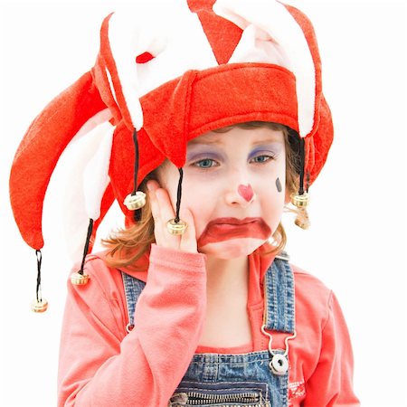 simsearch:400-04436228,k - Little girl dressed as a buffon crying. Stock Photo - Budget Royalty-Free & Subscription, Code: 400-04597009