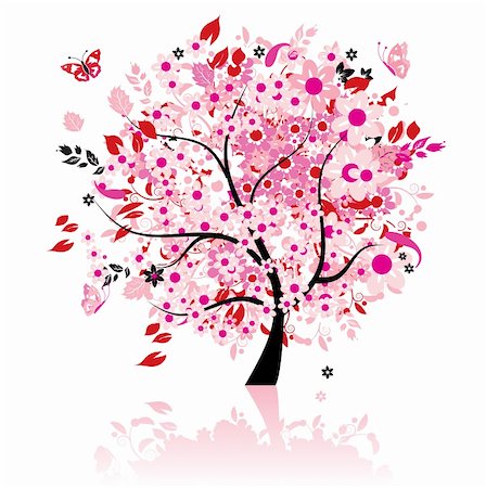 simsearch:400-04597022,k - Floral tree beautiful Stock Photo - Budget Royalty-Free & Subscription, Code: 400-04597021