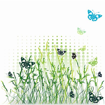 simsearch:400-05248476,k - Grass silhouette green, summer background Fotografie stock - Microstock e Abbonamento, Codice: 400-04597064
