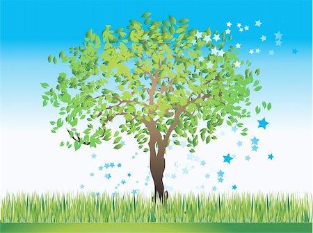 simsearch:400-04597022,k - Tree silhouette old, grass, summer, vector illustration Stock Photo - Budget Royalty-Free & Subscription, Code: 400-04597116