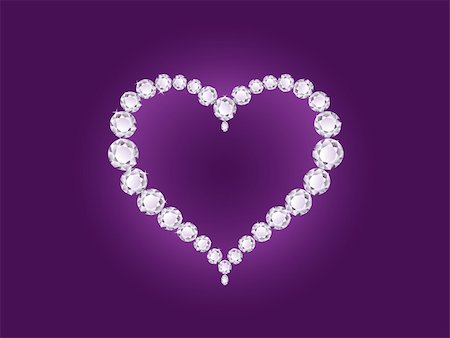 simsearch:400-04293547,k - Vector shiny diamond heart on violet background Stock Photo - Budget Royalty-Free & Subscription, Code: 400-04597227