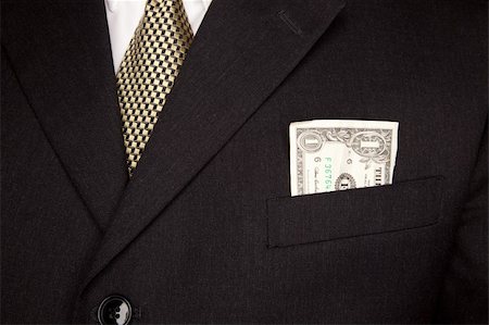 United Stated Dollar Bill in Businessman's Coat Pocket. Stock Photo - Budget Royalty-Free & Subscription, Code: 400-04597440