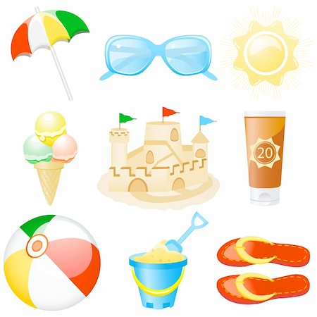 Set with vacations and travel icons Stock Photo - Budget Royalty-Free & Subscription, Code: 400-04597587