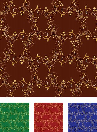 simsearch:400-04279579,k - Seamless original wallpaper tile with scrolling leaf pattern. Stock Photo - Budget Royalty-Free & Subscription, Code: 400-04597589