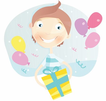 simsearch:400-03996855,k - Birthday party begin! Happy small boy with birthday gift. Stock Photo - Budget Royalty-Free & Subscription, Code: 400-04597751