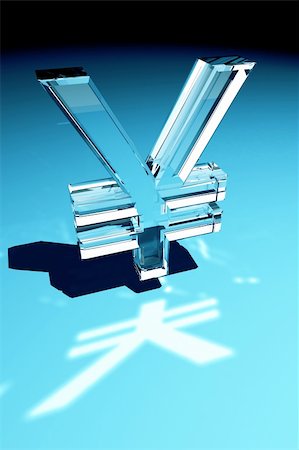 simsearch:400-04366290,k - Glass Yen symbol over blue gradient background Photographie de stock - Aubaine LD & Abonnement, Code: 400-04597769