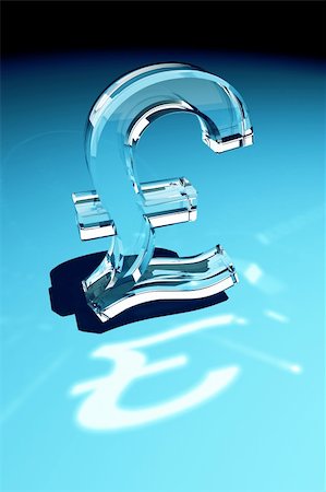 simsearch:400-06088629,k - Glass pound sterling symbol over blue gradient background Stock Photo - Budget Royalty-Free & Subscription, Code: 400-04597762