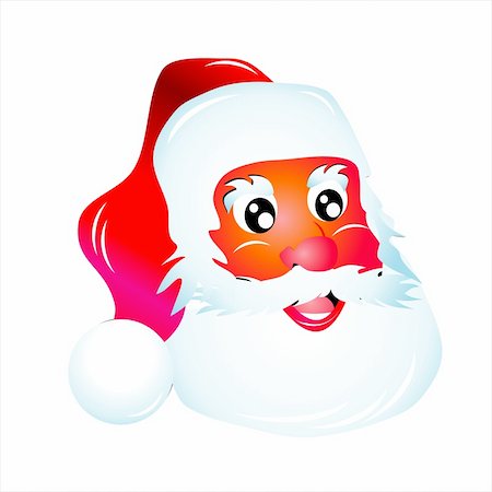 Santa Claus head cartoon style Stock Photo - Budget Royalty-Free & Subscription, Code: 400-04598041