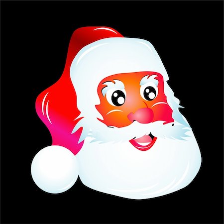 Santa Claus head cartoon style Stock Photo - Budget Royalty-Free & Subscription, Code: 400-04598089