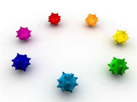 dynamite spark - Colored shiny bombs on a white background Stock Photo - Budget Royalty-Free & Subscription, Code: 400-04598106