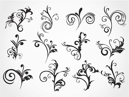 filigree borders clip art - vector design tattoos background, image Stock Photo - Budget Royalty-Free & Subscription, Code: 400-04598419
