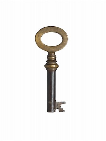 simsearch:400-04023924,k - A rusted old fashion key isolated over a white background. Stock Photo - Budget Royalty-Free & Subscription, Code: 400-04598494