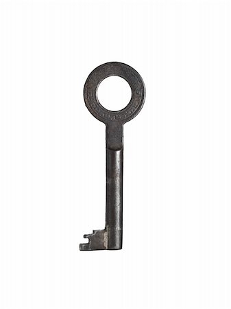 simsearch:400-04023924,k - A rusted old fashion key isolated over a white background. Stock Photo - Budget Royalty-Free & Subscription, Code: 400-04598495