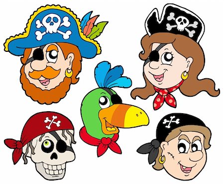 earring drawing - Pirate characters collection - vector illustration. Photographie de stock - Aubaine LD & Abonnement, Code: 400-04598574
