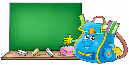 simsearch:400-04598586,k - School bag with blackboard - color illustration. Stockbilder - Microstock & Abonnement, Bildnummer: 400-04598586