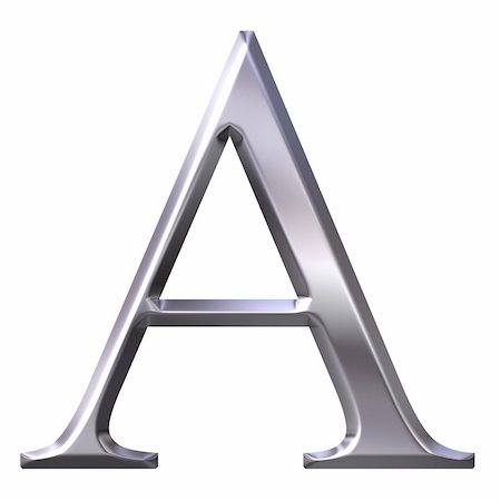 simsearch:400-05239813,k - 3d silver Greek letter Alpha isolated in white Stock Photo - Budget Royalty-Free & Subscription, Code: 400-04599078