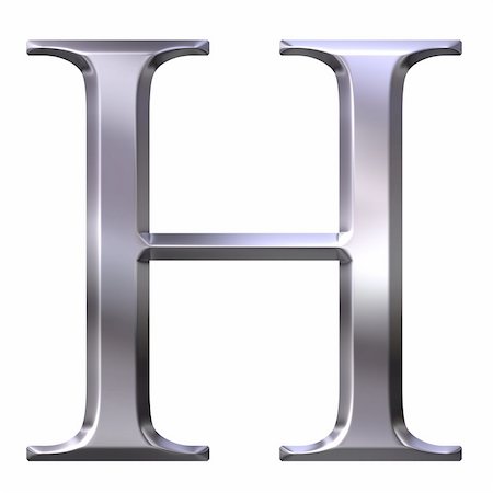 fancy fonts letter h - 3d silver Greek letter Eta isolated in white Stock Photo - Budget Royalty-Free & Subscription, Code: 400-04599083