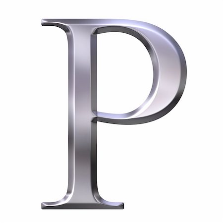 simsearch:400-05239813,k - 3d silver Greek letter Rho isolated in white Stock Photo - Budget Royalty-Free & Subscription, Code: 400-04599095