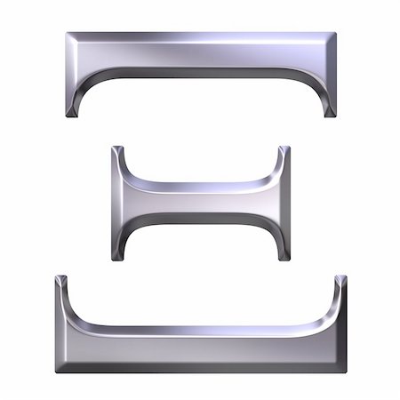 simsearch:400-05235443,k - 3d silver Greek letter Xi isolated in white Stock Photo - Budget Royalty-Free & Subscription, Code: 400-04599099