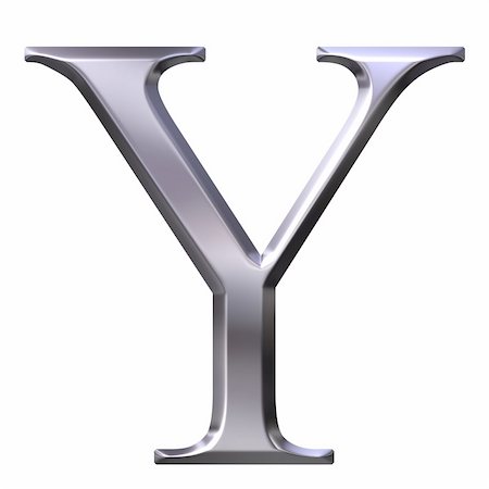 simsearch:400-05235443,k - 3d silver Greek letter Ypsilon isolated in white Stock Photo - Budget Royalty-Free & Subscription, Code: 400-04599100