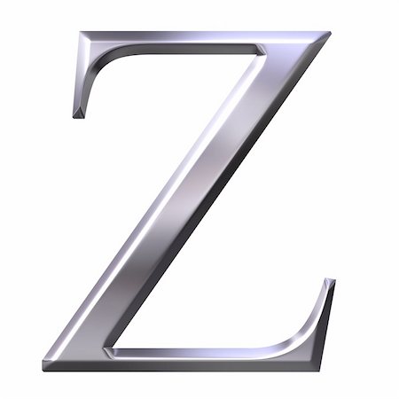 simsearch:400-05235443,k - 3d silver Greek letter Zeta isolated in white Stock Photo - Budget Royalty-Free & Subscription, Code: 400-04599101