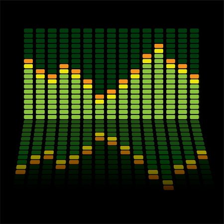 simsearch:400-05106212,k - Graphic equalizer background with the chart reflected in the black surface Photographie de stock - Aubaine LD & Abonnement, Code: 400-04599271