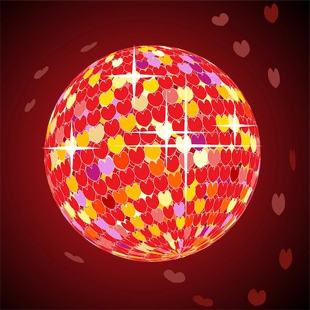 Vector valentine disco ball. Easy to edit and modify. EPS file included. Stock Photo - Budget Royalty-Free & Subscription, Code: 400-04599380