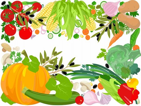 Vector vegetables.. Easy to edit and modify. EPS file included. Stock Photo - Budget Royalty-Free & Subscription, Code: 400-04599381
