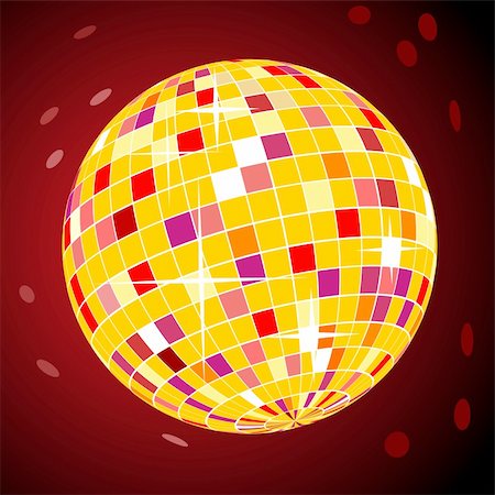 disco ball in 70 - Vector disco ball. Easy to edit and modify. EPS file included. Stock Photo - Budget Royalty-Free & Subscription, Code: 400-04599476