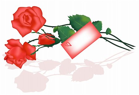 Roses bouquet and love letter. Vector. Easy to edit and modify. EPS file included. Stock Photo - Budget Royalty-Free & Subscription, Code: 400-04599641